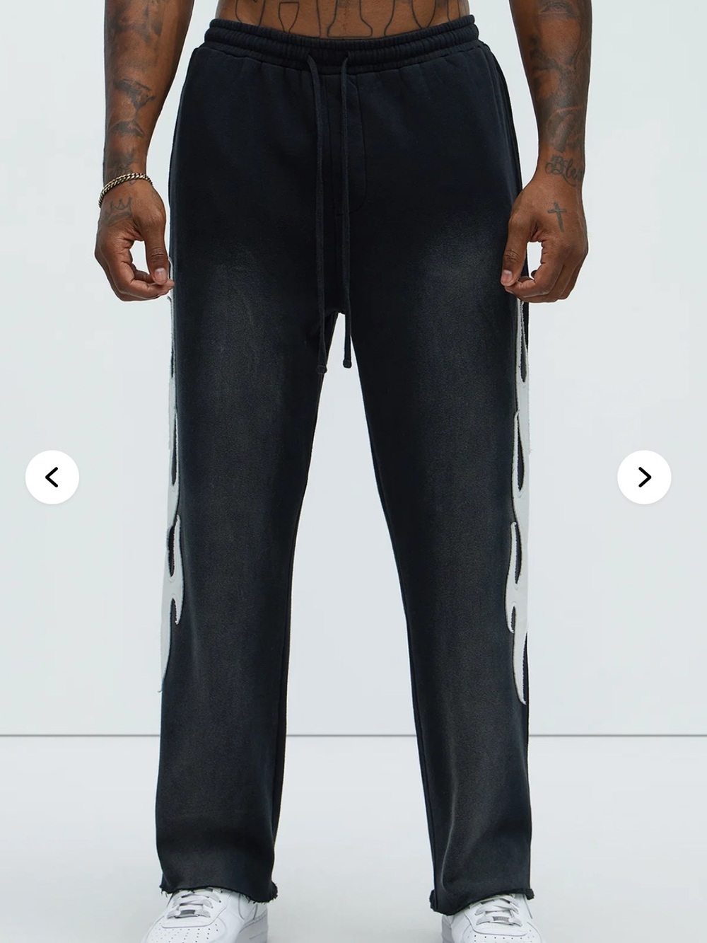 NEW NOVA MEN Flame Time Tyson Straight Sweatpants size: L